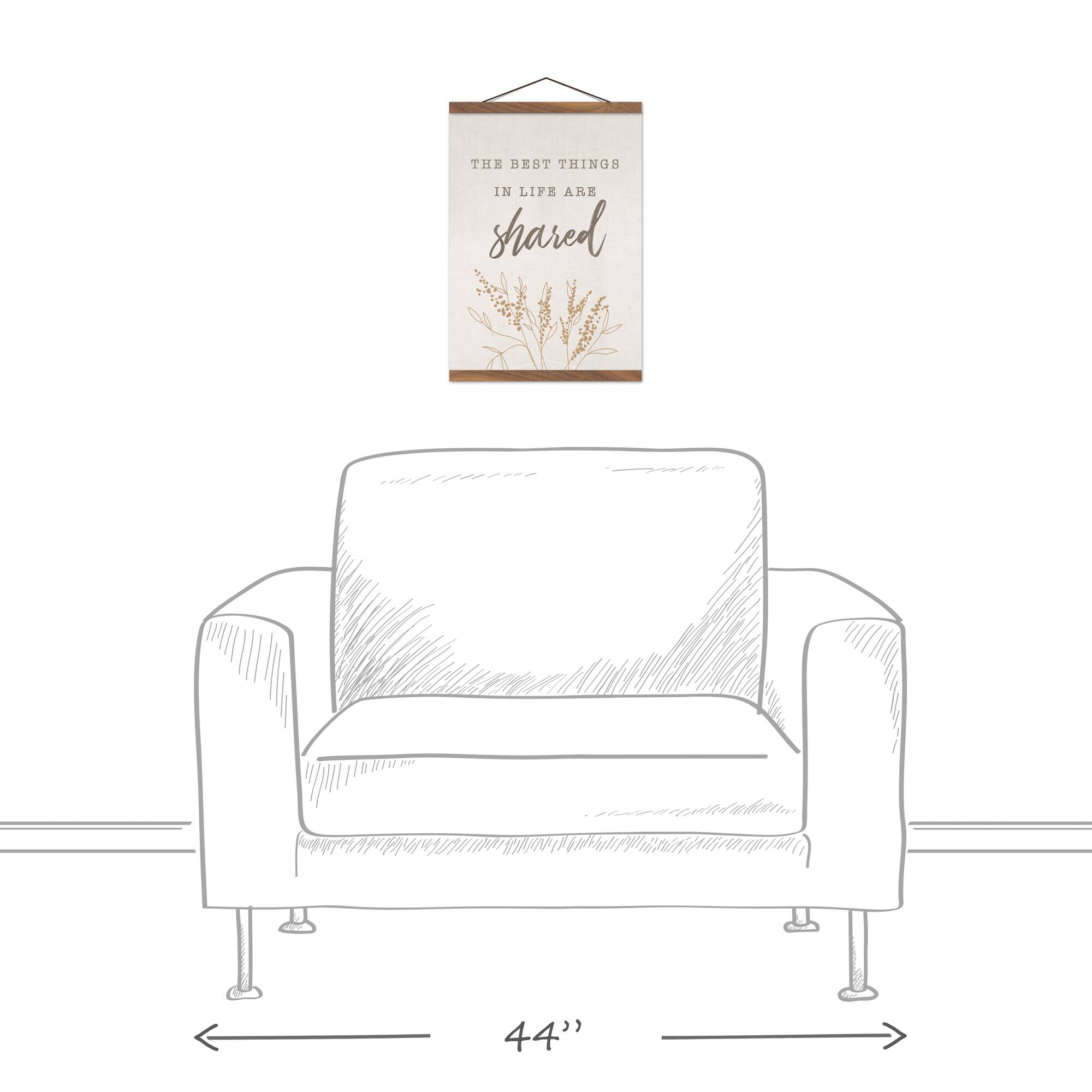 Best Things Are Shared 12" x 16" Teak Hanging Canvas